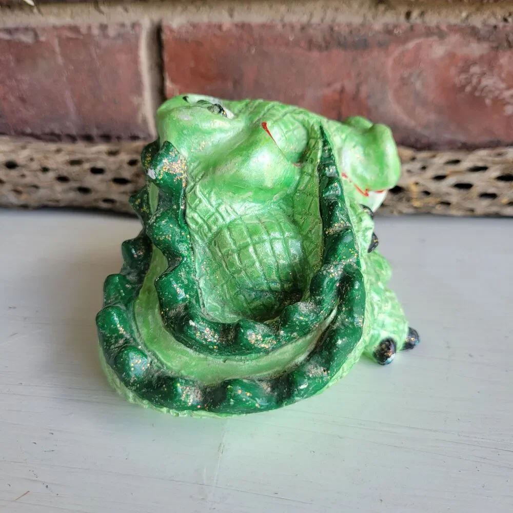 Unique Glitter Alligator Vintage Chalkware Figurine